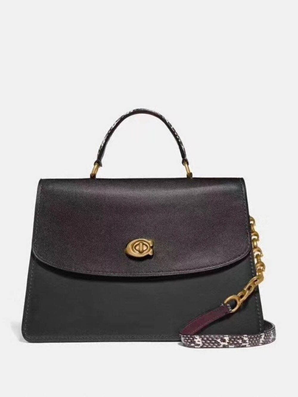 Coach Parker Top Handle 32 73969 Black Bordeaux 2way Handbag